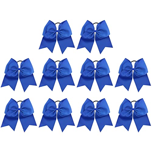 10 Stück Cheerleader Bows Pferdeschwanzhalter Cheerleading Bows Haarkrawatte Elastische Haarbänder Cheer Bow für High School College von HOMU