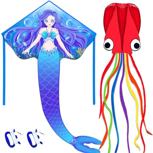 HONBO Mermaid Kite for Kids (Mermaid+Octopus) von HONBO