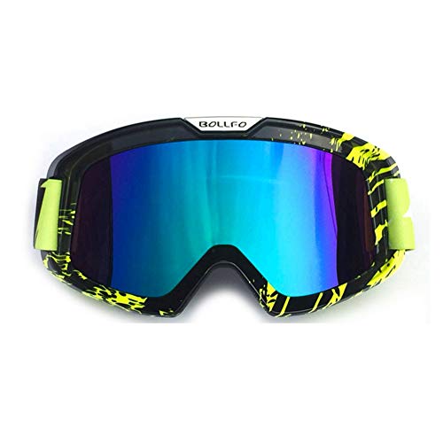 HONCENMAX Motorrad Brille Mit Abnehmbarer Gesichtsmask Helm Nebelfest Winddicht Reiten Sonnenbrille von HONCENMAX