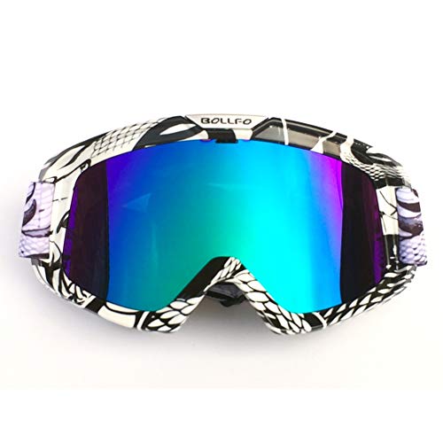 HONCENMAX Motorrad Brille Mit Abnehmbarer Gesichtsmaske Helm Nebelfest Winddicht Reiten Sonnenbrille von HONCENMAX