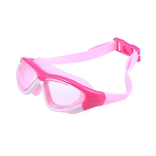 HONMEET Schwimmbrille Großes Rahmen Beschlag UV Schutz PC Linse Kratzfest Rosa Verstellbare Doppelbänder Auslaufsicher Schwimmbrille für Mädchen von HONMEET