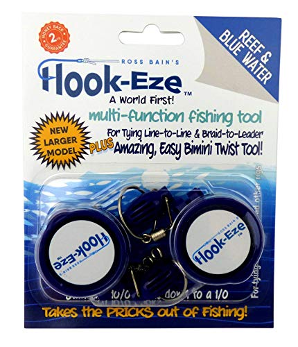 Angelwerkzeug von Hook-Eze zum Festknoten und Sichern von Angelhaken und Schneiden von Schnüren, für gefahrloses Reisen mit vormontierten Haken an 2 Angelruten, multifunktional von HOOK-EZE