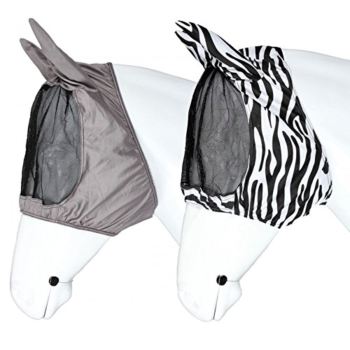 Horka Anti-Fliegenmaske im Zebradesign für Ponys und Pferde, Schutz für Gesicht, Augen und Ohren, zebra, Volle Größe von HORKA