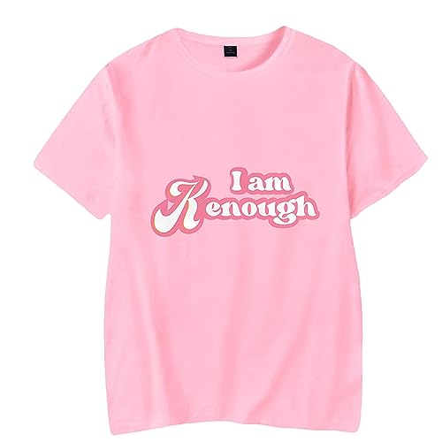 HORNE I am Kenough T-Shirt 2D Druck Rundhals T-Shirt Lässiges Sport Kurzarm Streetwear Locker Bequemes Shirt Für Männer Frauen XXS-4XL-Grey||XXS von HORNE