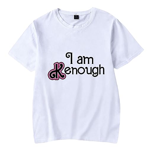 HORNE I am Kenough T Shirt Casual Fashion Kurzarm Tops Unisex Hip Hop T-Shirt Für Frauen Männer XXS-4XL-Black||XXS von HORNE