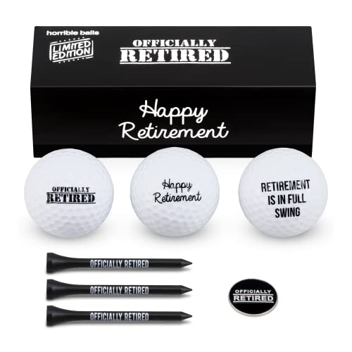 HORRIBLE BALLS Lustiges Golf-Geschenk-Set - lustiges Geschenk für Ihn für Golfer (offizielles Pensionierungsset) von HORRIBLE BALLS