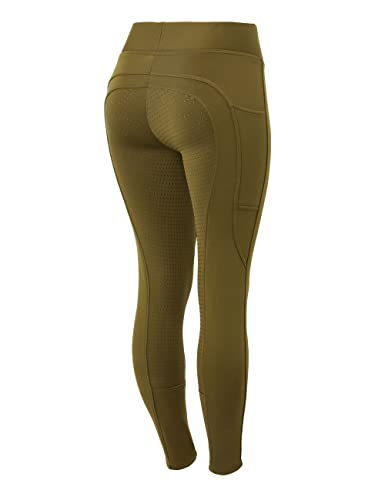 HORZE Damen Thermoreitleggings Active mit Handytasche, Winterreithose, Thermo Reithose Damen, Grün, 40 von HORZE