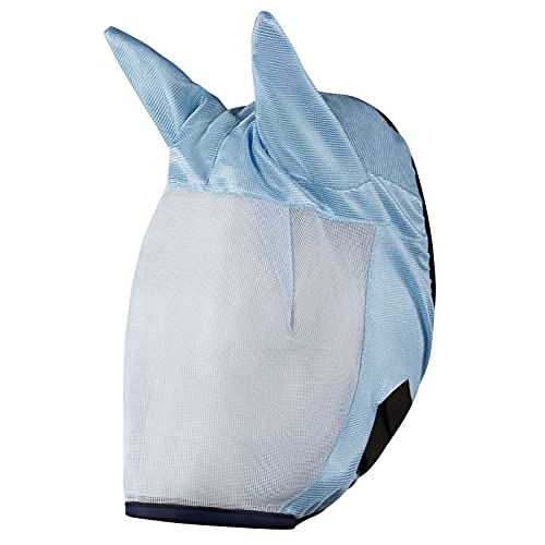 Horze Fliegenmaske mit Ohrenschutz, Flliegenhaube für Pferd und Pony, Blau, F von HORZE