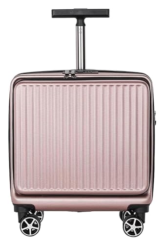 HOSIOBHAN Koffer 16-Zoll-Koffer Geschäftsreisen Boarding Handgepäck Kratzfeste Hartschalenkoffer mit Rollen Tragbarer Koffer Reiseausrüstung von HOSIOBHAN