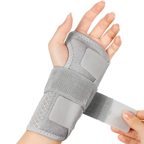HOSSOM Handgelenkbandage mit 2 Metallschiene,Atmungsaktive Handgelenk Bandagenfür Männer Frauen,Handgelenkstütze für Tendinitis,Arthritis (Links-L) von HOSSOM