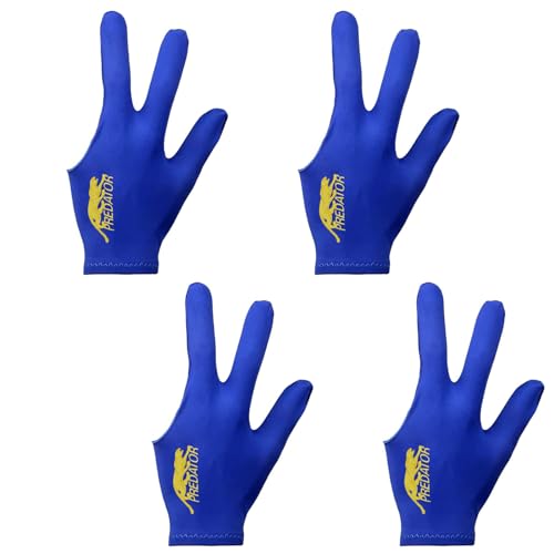 HOTMNTY Billardhandschuhe,Billardhandschuh Links Snooker,Billard-zubehör，4 Stück,Blau, geeignet für die Verwendung beim Billardspielen (Blau) von HOTMNTY