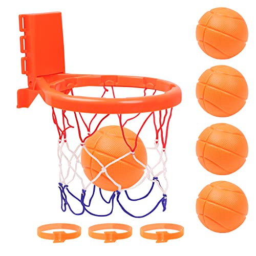 HOTUT Mini Basketballkorb,Kinder Mini Basketballkorb Set mit 5 Bälle, basketballkorb mit saugnapf für Wohnzimmer/Bad/Schlafzimmer von HOTUT