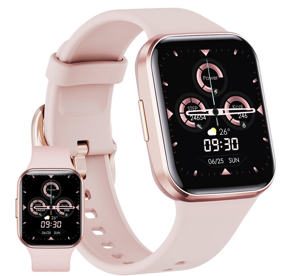 HOUROC Smartwatch für Damen Herren, Fitness Tracker Uhr mit Anruffunktion Smartwatch (1.69" HD Voll Touchscreen Zoll), IP67 Wasserdicht Pulsmesser Schrittzähler Aktivitätstracker von HOUROC