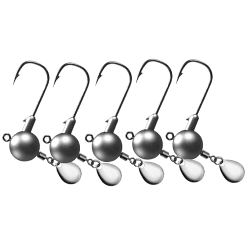 HOUSON 5PCS Angelhakenset Jig-Angelhaken für Gummifische, Angelhaken mit Widerhaken für Seefische von HOUSON