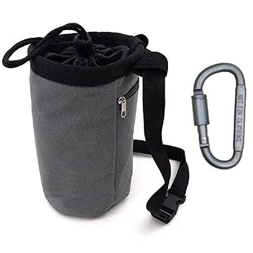 HOUSON Klettern Chalkbag mit Karabiner, Chalkbag Boulder Bag Chalkbag zum Klettern und Bouldern Kreide Beutel für Crossfit und Gewichtheben Grau von HOUSON