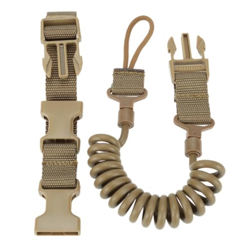 HOUSON Tactical Schlüsselband, Tactical Lanyard elastischer Nylon Taktische Safety Seil für Angeln Airsoft Outdoor Wandern Camping Khaki von HOUSON
