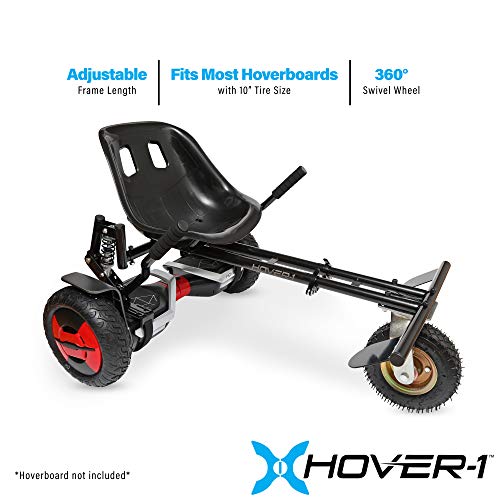 Hover-1 Beast Buggy-Befestigung | kompatibel mit allen 25,4 cm elektrischen Hoverboards, handbedienbare Hinterradsteuerung, verstellbarer Rahmen und Riemen, einfache Montage und Installation, schwarz von Hover-1