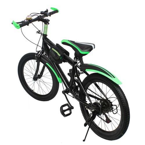 HPDTZ 20 Zoll Mountainbike, Robustes Fahrrad mit Sicherem Bremssystem, Maximale Tragfähigkeit 85kg, für Straßen- und Bergfahrten (Grün) von HPDTZ