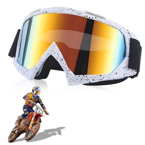 HPiano Motorradbrille Motocross Brille, Winddichte Staubdichte Motocross-Brille, Winddicht Anti Fog UV Skibrille,Brille für Männer Frauen Jugend Fit über Brille Outdoor-Sportarten,Radfahren,Skiing-3 von HPiano