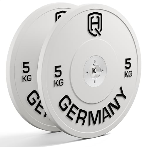 HQ Germany® Competition Bumper Plates 50mm | Paar/Set | 5-25kg | Wettkampfgeeignet | REACH-konform | Hantelscheiben nach IWF Standard, Gewicht:2x 5KG von HQ Germany