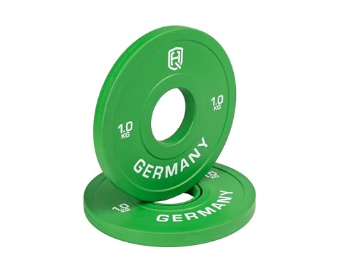 HQ Germany® Professional Change Plates 50mm | 0.5-2.5kg | Set | ±10g Gewichtstoleranz | Fractional Plates | Wettkampfgeeignet, Gewicht:2x 1.0KG von HQ Germany