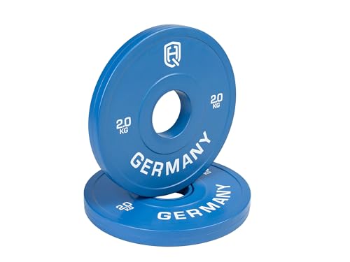 HQ Germany® Professional Change Plates 50mm | 0.5-2.5kg | Set | ±10g Gewichtstoleranz | Fractional Plates | Wettkampfgeeignet, Gewicht:2X 2.0KG von HQ Germany