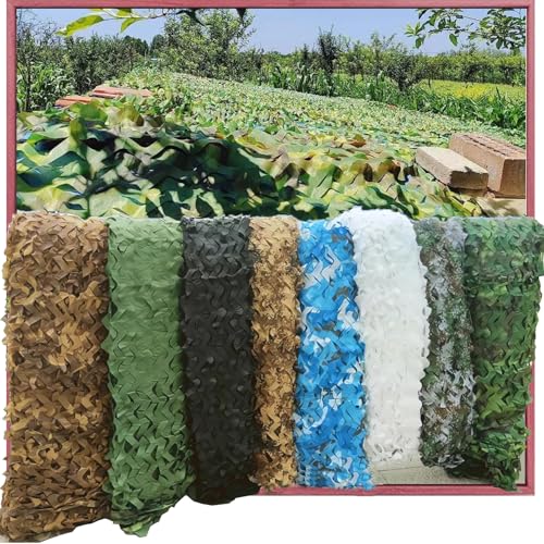 HQQMNY Tarnnetz Camouflage Netz 210D Oxford-Stoff Tarnnetze Landschaft Dekorationen Woodland Jagd Tarnung Sichtschutz Sonnenschutz Garten Party Deko Camping Outdoor von HQQMNY