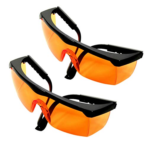 HQRP 2-pack Orange Gläser UV Schutzbrille für Gartenarbeiten, Rasenmähen, Unkraut schlagen, Heckenschneiden, Land- und Forstwirtschaft, Sonnenlichtmesser von HQRP