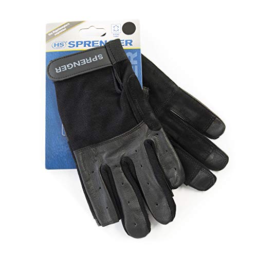 Segel-Handschuhe XL - Ziegenleder, schwarz, Daumen und Zeigefinger ohne Kuppen von SPRENGER