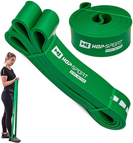 Hop-Sport Fitnessbänder aus Latex verschiedener Widerstand 7 bis 137kg Widerstandsbänder Gymnastikband für Kraft & Fitnesstraining und Muskelaufbau (grün) von HS HOP-SPORT