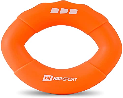 Hop-Sport Silikon Handtrainer Fingertrainer 4 Widerstände – Ring Unterarmtrainer zur Steigerung der Griffkraft (orange) von HS HOP-SPORT