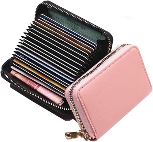 HSAJS Elegante Damen Geldbörse mit Reißverschluss PU-Leder kompaktes Design multifunktionale Brieftasche Kartenetui Schwarz(Black) von HSAJS
