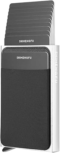 HSAJS Kreditkartenetui Geldbörse RFID Slim Wallet mit 1 Münzfach Minimalist Lockcard Pop up Cardholder Wallet for Women Herren Kartenetui 1-12 Karten Aluminium Portemonnaie von HSAJS