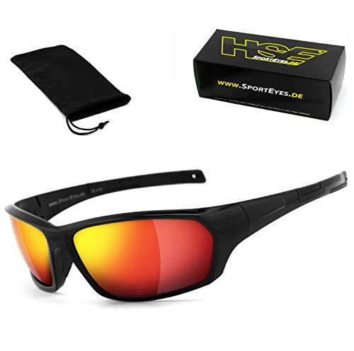 HSE® SportEyes® | Sportbrille, Fahrradbrille, Radbrille, Bikerbrille | beschlagfrei | windabweisend | UV400 Schutzfilter, HLT® Sicherheitsglas nach DIN EN 166 | Sportbrille für Damen und Herren von HSE