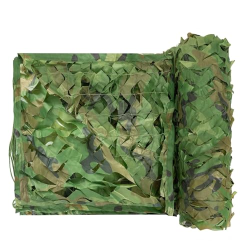 HSPLXYT Tarnnetz mit verstärktem Sonnenschutz Camouflage 2 x 3 m, 3 x 4 m, 4 x 6 m Tarnungsnetz for Jagd Militär Sichtschutz Dekoration Garten Freizeit Camping Haus (Size : 3x5m/9.8x16.4ft) von HSPLXYT
