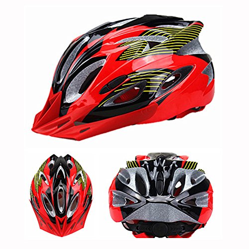 Fahrrad Helm Erwachsene Bike Radfahren Helm Sicherheit Helm Leicht langlebiger Helm für Outdoor-Aktivitäten, Red and Black Line von HTDirect