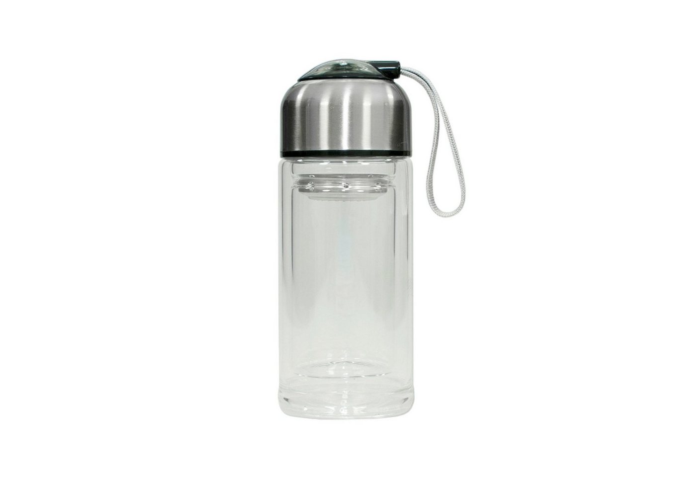 HTI-Line Trinkflasche Trinkflasche mit Siebeinsatz Schwarz, Glasflasche Teeflasche ToGo von HTI-Line