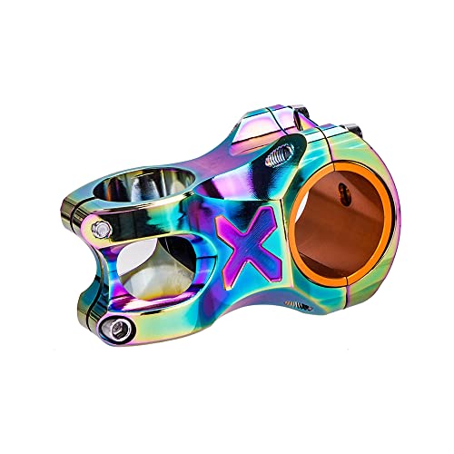 HTOGKKCG MTB Vorbau MTB Hochfester, Leichter Fahrradvorbau, CNC-Aluminiumlegierung, 0-Grad-Anstieg for 35 mm/31,8 mm Fahrradlenker Vorbau Fahrrad (Color : 50mm Rainbow) von HTOGKKCG