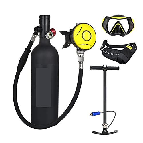 HTQFDC Tauchflasche, Tauch-Sauerstoffflasche, 1 l Fassungsvermögen, tragbares Tauch-Atemschutzgerät, atmen sanfter (Farbe: Nero, Größe: 1 l) von HTQFDC