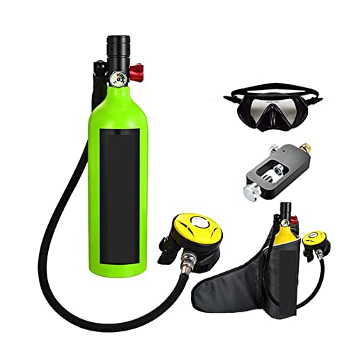 HTQFDC Tauchflasche, Tauchflasche, Schwimmzubehör, Tauch-Atemschutzgerät, Tauch-Sauerstoffflasche, sanfter atmen (Farbe: Grün, Paket B, Größe: X-Large) von HTQFDC