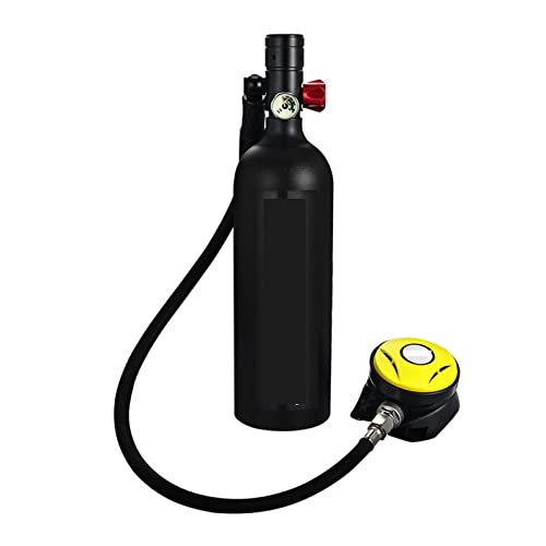 HTQFDC Tauchflasche, Tauchflasche, Schwimmzubehör, Tauch-Atemschutzmaske, Tauch-Sauerstoffflasche, sanfter atmen (Farbe: Black1L Respirator, Größe: X-Large) von HTQFDC