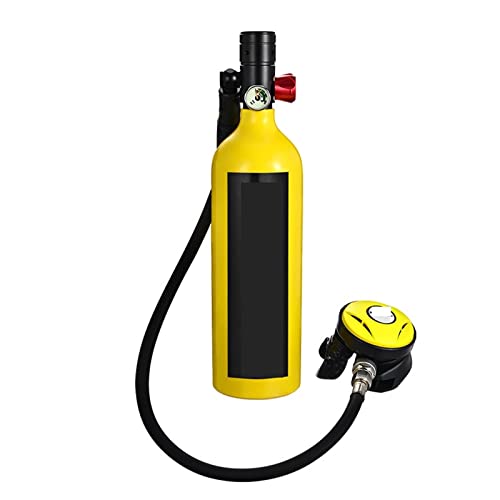 HTQFDC Tauchflasche, Tauchflasche, Schwimmzubehör, Tauch-Atemschutzmaske, Tauch-Sauerstoffflasche, sanfter atmen (Farbe: Gelb, 1 l Atemschutzmaske, Größe: XL) von HTQFDC