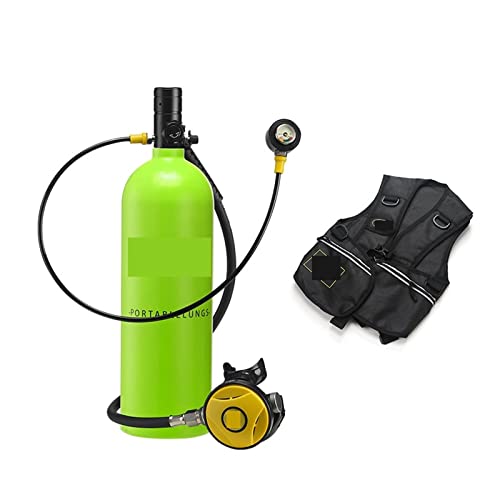 HTQFDC Tauchflasche 2L Tauch-Rebreather-Tauchausrüstung Tragbares, sanfteres Atmen (Farbe: Blackhead in Green Bottle, Größe: 2XL) von HTQFDC