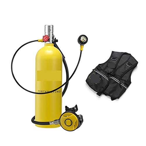 HTQFDC Tauchflasche 2L Tauch-Rebreather-Tauchausrüstung Tragbares, sanfteres Atmen (Farbe: Silverhead in Yellow Bottle, Größe: 2XL) von HTQFDC