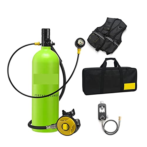 HTQFDC Tauchflasche 2L Tauch-Schnorchelausrüstung Restdruckmessgerät Atmen Sie sanfter (Color : Blackhead in Green Bottle, Size : 2XL) von HTQFDC