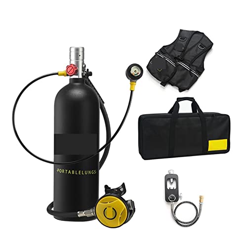 HTQFDC Tauchflasche 2L Tauch-Schnorchelausrüstung Restdruckmessgerät Atmen Sie sanfter (Farbe: Silverhead in Black Bottle, Größe: 2XL) von HTQFDC