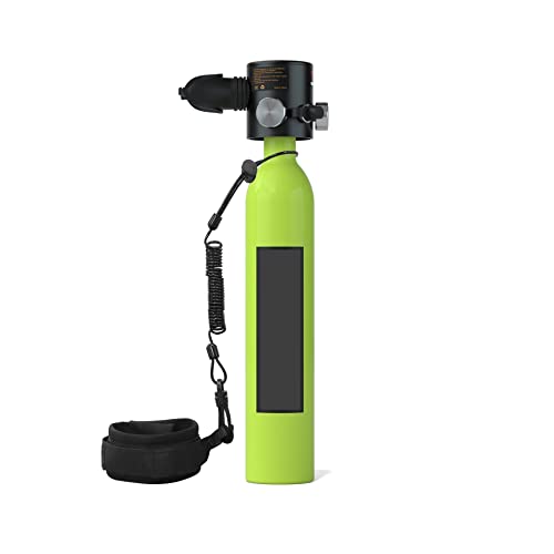 HTQFDC Tauchflasche Atemschutzmaske für Erwachsene, Tauchen, Schwimmen, Mini, tragbar, aufblasbar, Notfall-Rettungsanzug, sanfteres Atmen (Farbe: Grün, Größe: 0,5 l) von HTQFDC