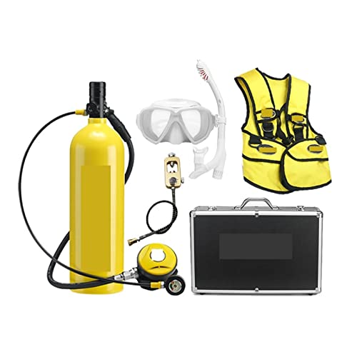 HTQFDC Tauchflasche Outdoor-Tauch-Atemschutzgerät 2L Erwachsene Schwimmen Sauerstoffflasche Freizeit und Unterhaltung Sanfter atmen (Farbe: Gelb, Größe: D) von HTQFDC