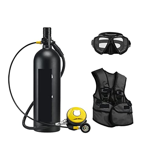 HTQFDC Tauchflasche Outdoor-Tauch-Atemschutzgerät 2L Erwachsene Schwimmen Sauerstoffflasche Freizeit und Unterhaltung Sanfter atmen (Farbe: Nero, Größe: A) von HTQFDC