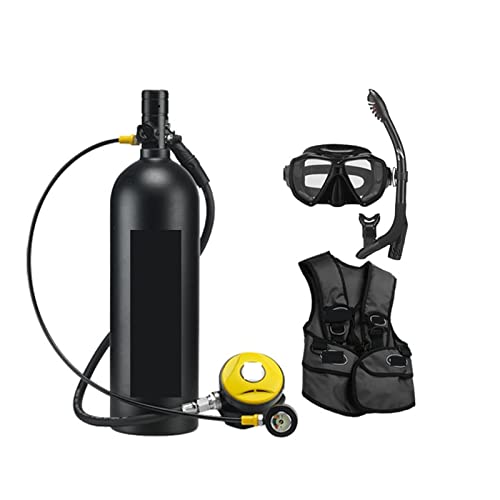HTQFDC Tauchflasche Outdoor-Tauch-Atemschutzgerät 2L Erwachsene Schwimmen Sauerstoffflasche Freizeit und Unterhaltung Sanfter atmen (Farbe: Nero, Größe: C) von HTQFDC